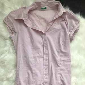 UNITED COLORS OF BENETTON SHIRT STRIPED Pink COTTO